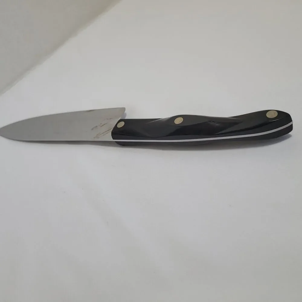 Cutco 1728 JI 7-5/8 Petite Chef Knife Brown Marbled Handle USA *flawed